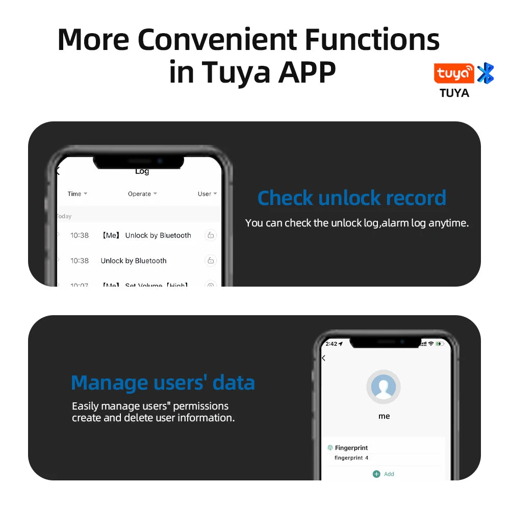 M6 Digital Fingerprint Door Lock by RAYKUBE with Tuya BLE – Password, Key, IC Card & Smartlife App Unlock