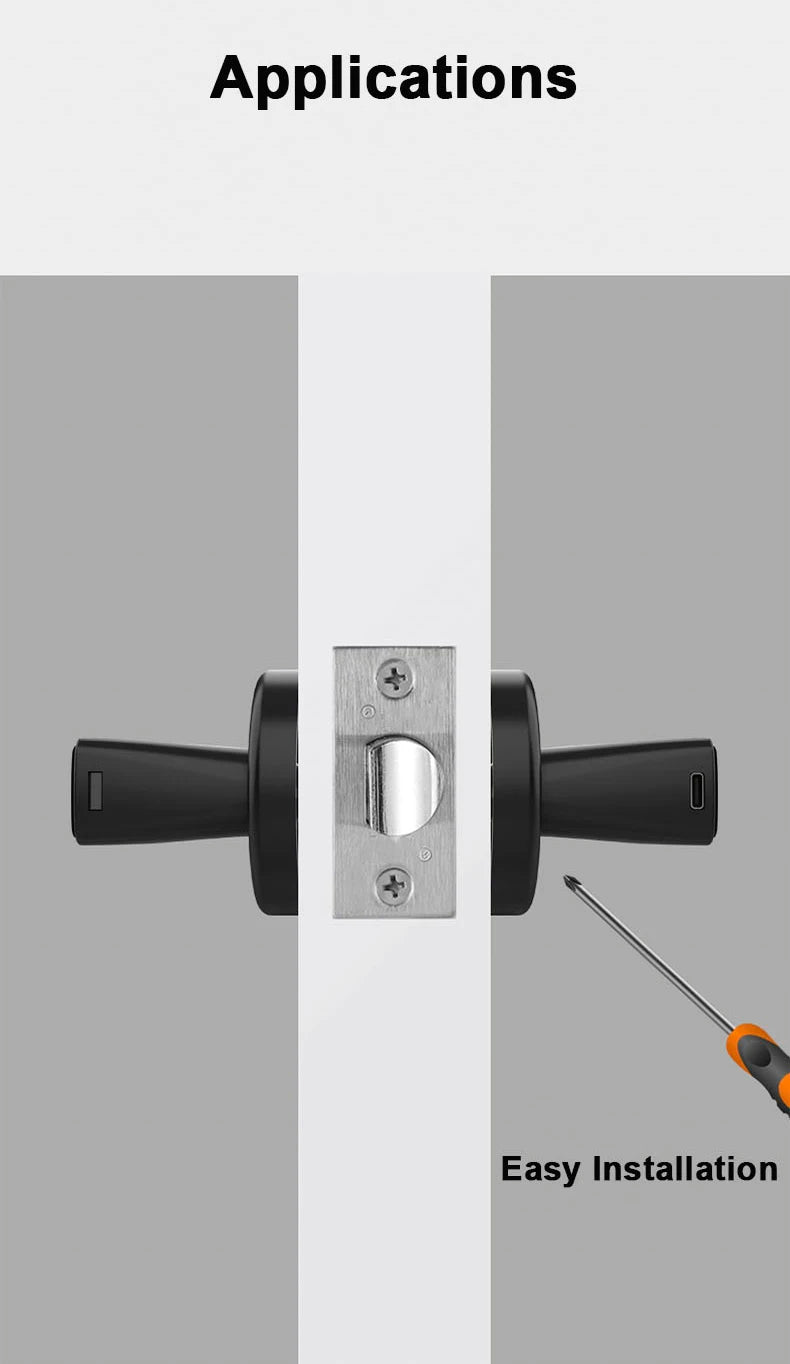 M5 Smart Fingerprint Door Lock by RAYKUBE with Tuya BLE – Password, Key, Card & App Unlock + Free US Delivery