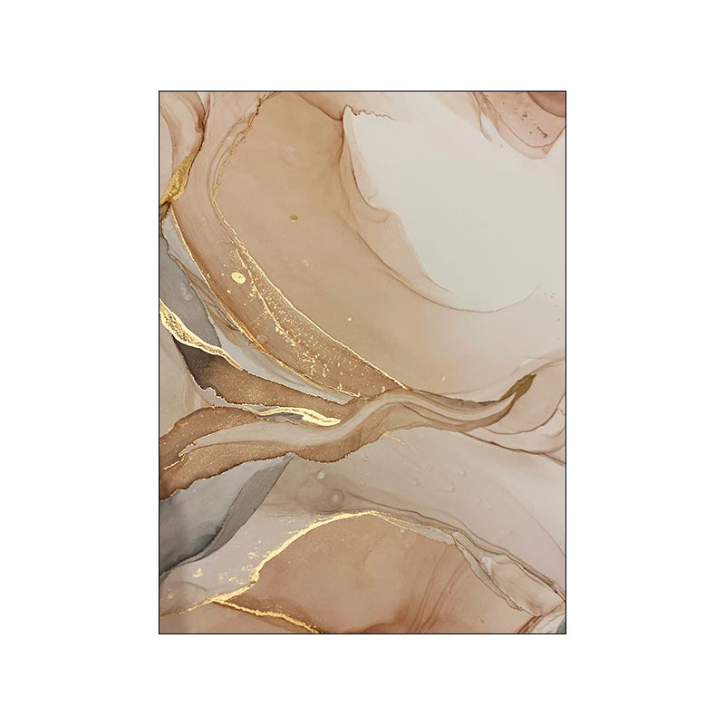 Canvas Wall Art – Modern Nordic Marble – Beige & Gold Abstract for Home or Office