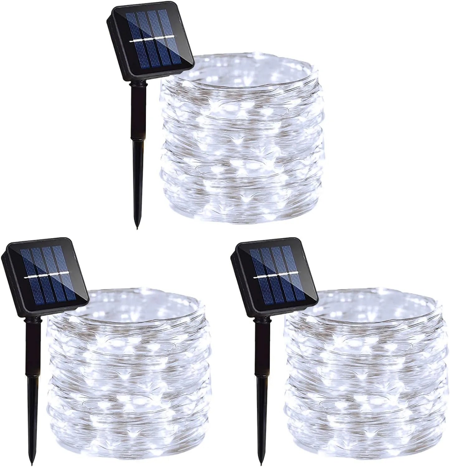 400 LED Solar-Powered Copper String Lights (4PCS) – Perfect for Christmas, Parties & Garden Decoration