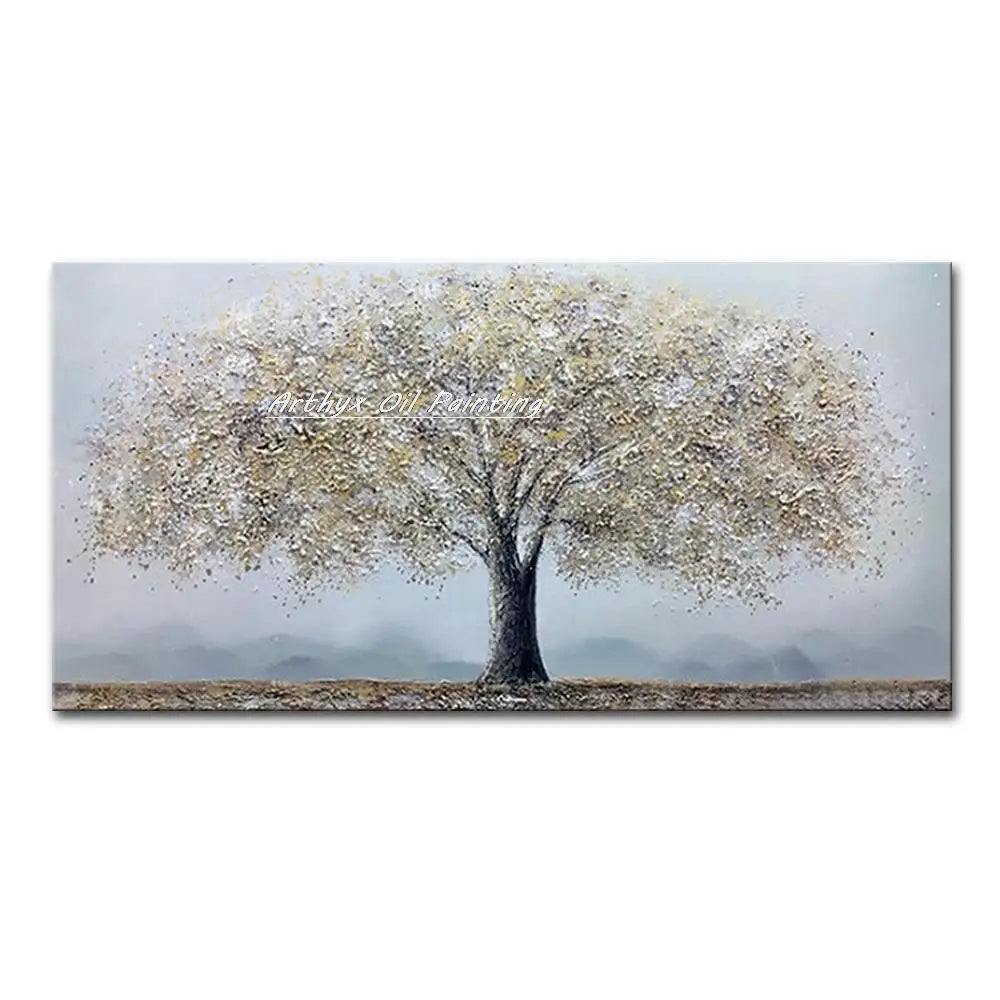 Canvas Art-Hand painted, Night Knife, Oil Painting on Canvas, Modern Abstract Landscape Art Poster, Wall Pictures, Home Decor, Arthyx,Large