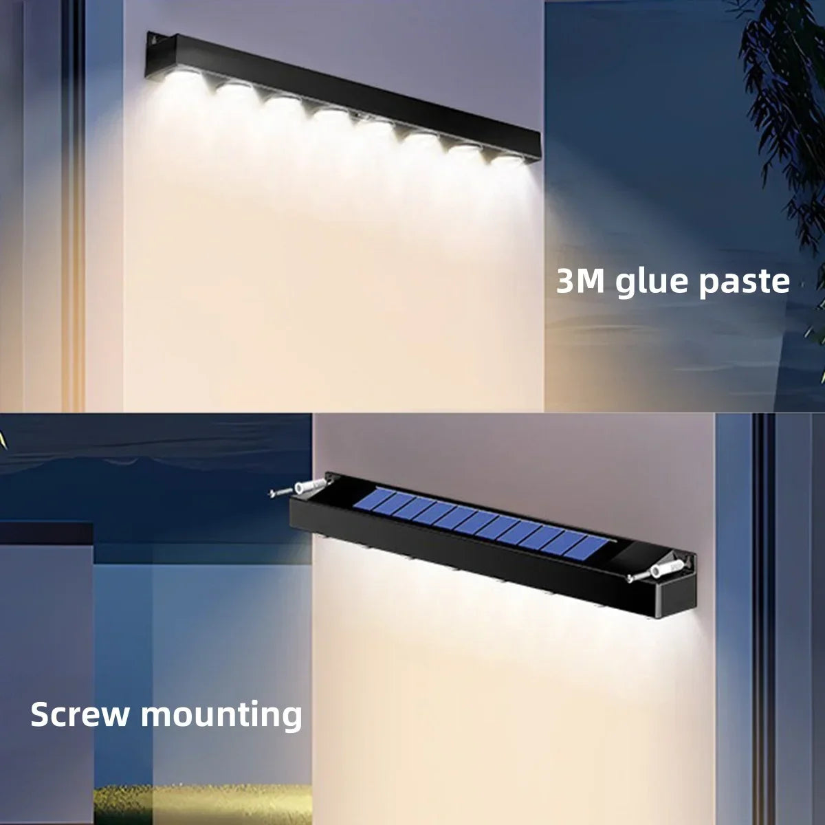 Outdoor Lighting: LED Wall Light- Solar Powered - Waterproof 4/6/8LED