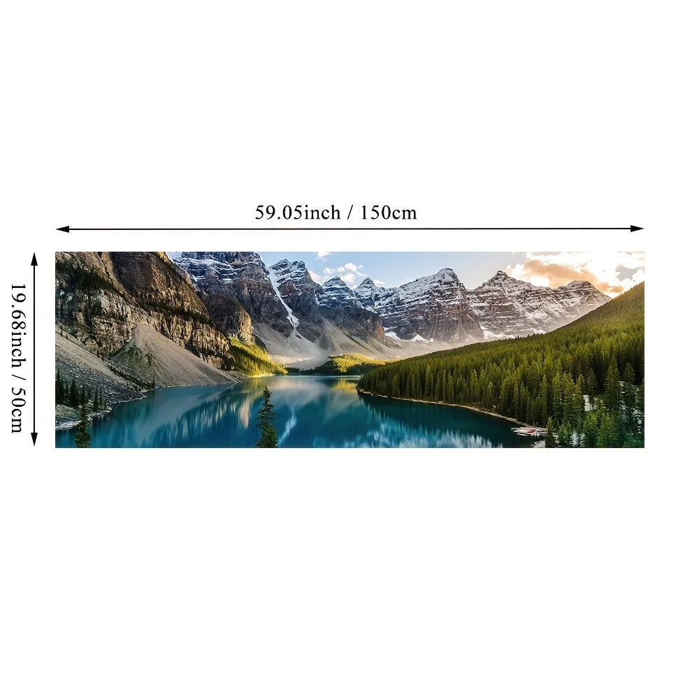 Canvas Painting-Landscape Canvas Painting, Lake Forest Mountain Scenery Painting Wall Art Decor Posters For Living Room Bedroom Prints Picture