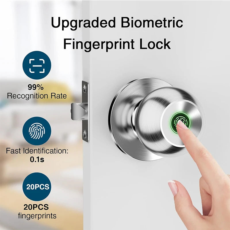 Bluetooth Smart Door Lock by CIEPOJIET – Keyless Fingerprint & Tuya App Unlock