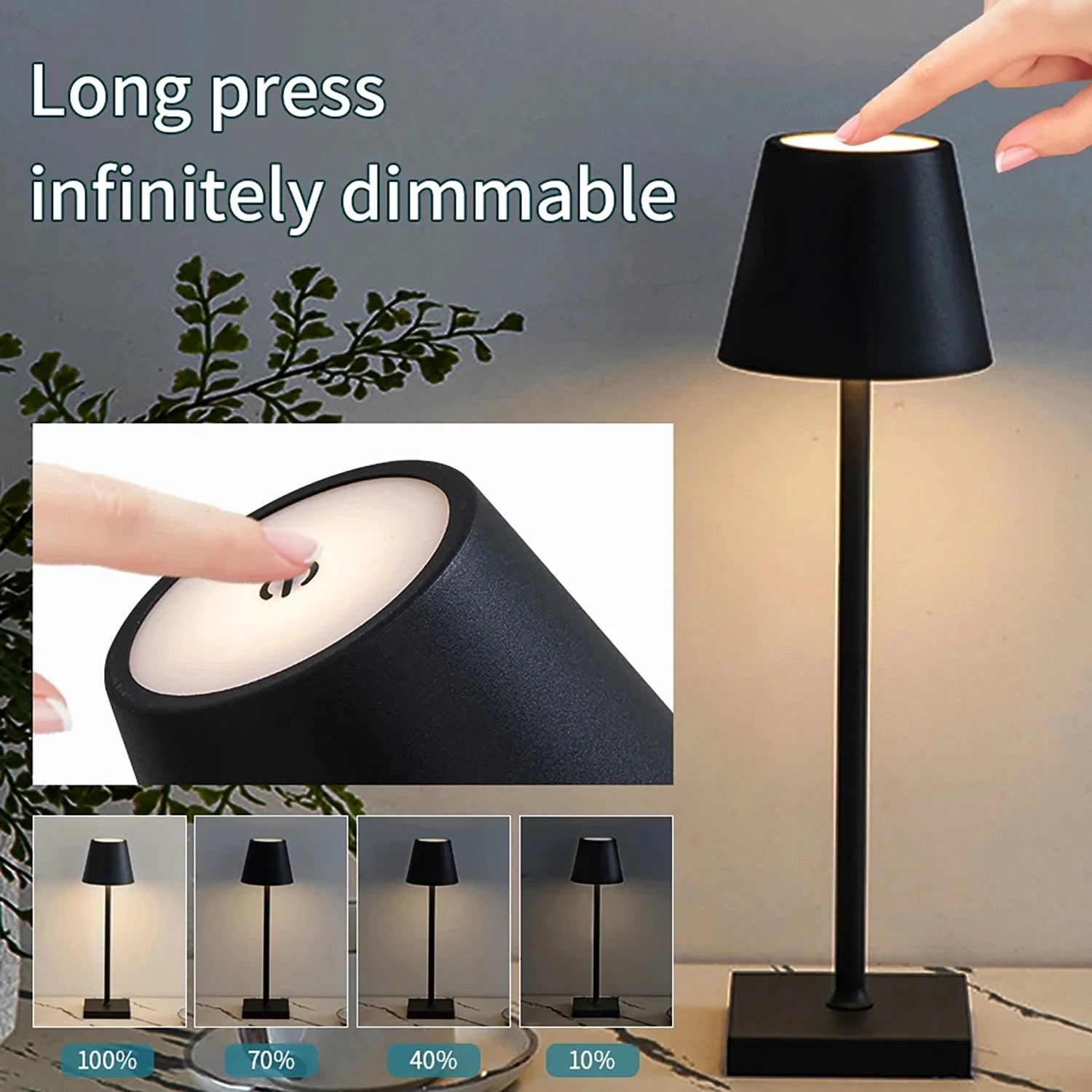 Home Decor: Lighting: LED Table Light - Cordless - USB Rechargeable - Touch Switch