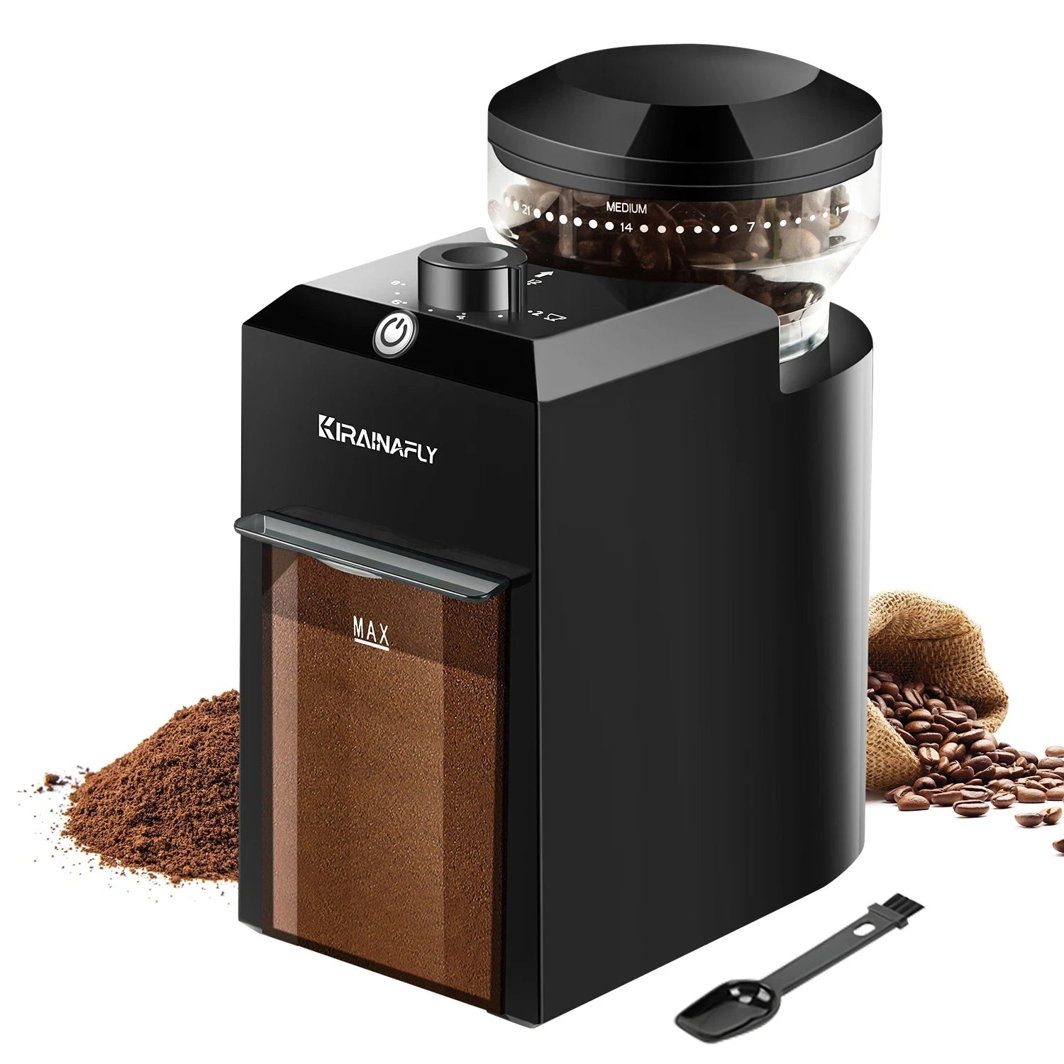 Coffee Grinder-Automatic Burr Mill, Electric Coffee Bean Grinding, 28 Adjustable Gears for Espresso, French Press, Drip Coffee