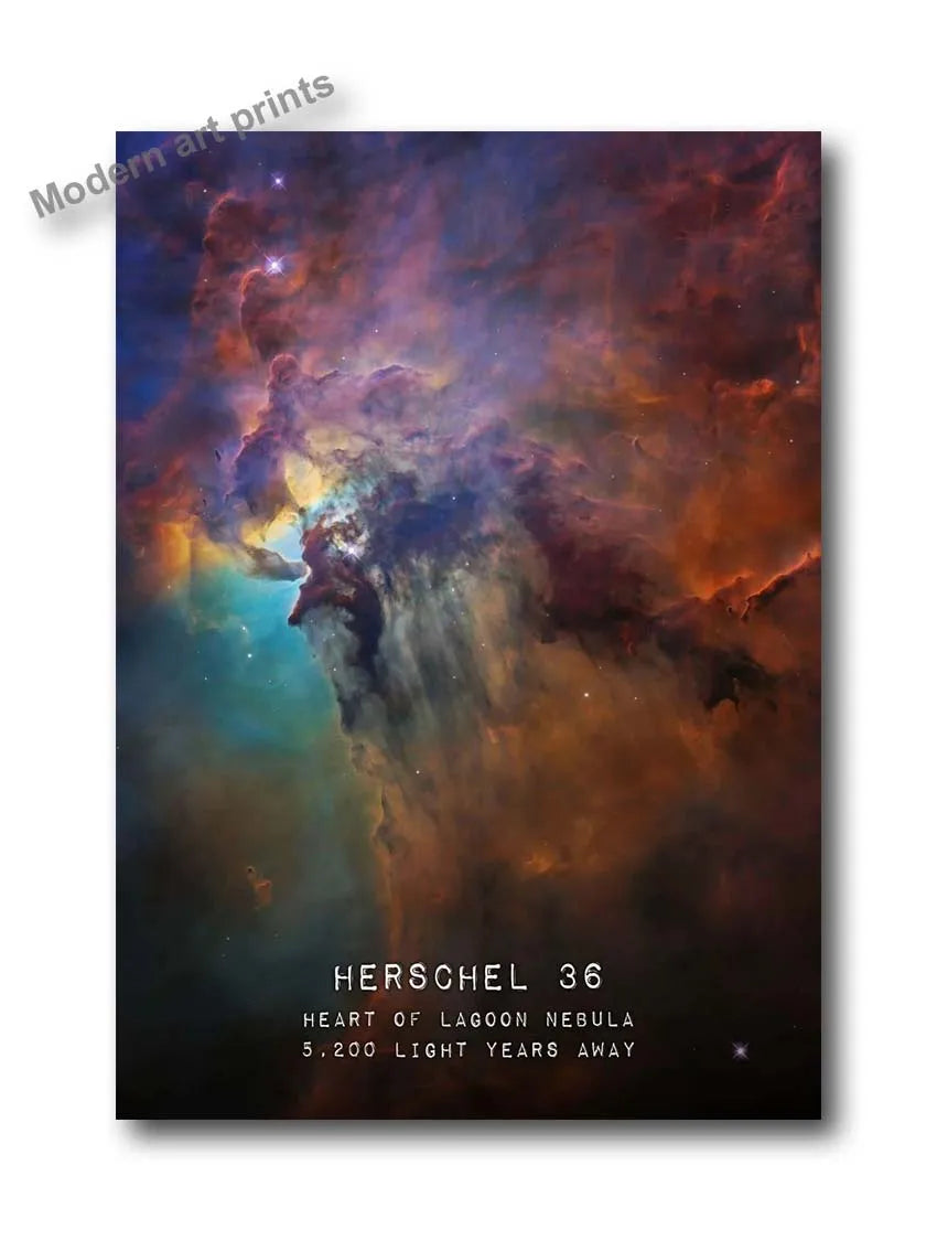 Canvas Wall Art – Modern Galaxy – Space Planets & Nebula Art for Bedroom & Home Decor