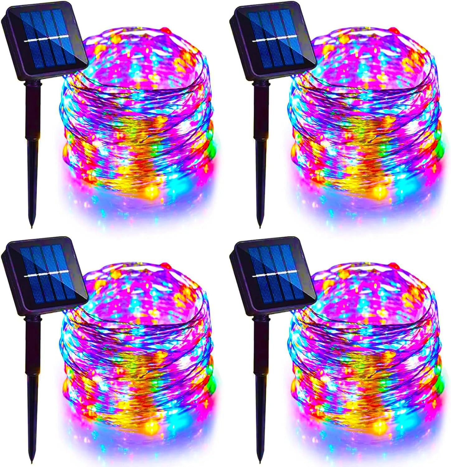 400 LED Solar-Powered Copper String Lights (4PCS) – Perfect for Christmas, Parties & Garden Decoration