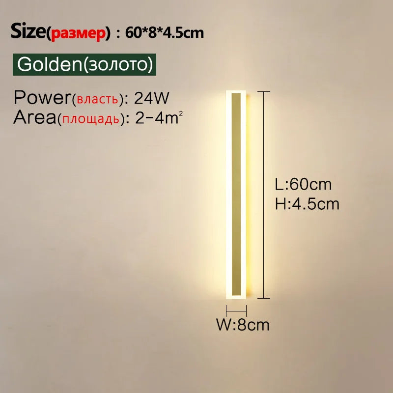 Outdoor Lighting: LED Wall/Long Wall Lamp - IP65 - Waterproof - corridor, staircase, balcony, entrance, villa