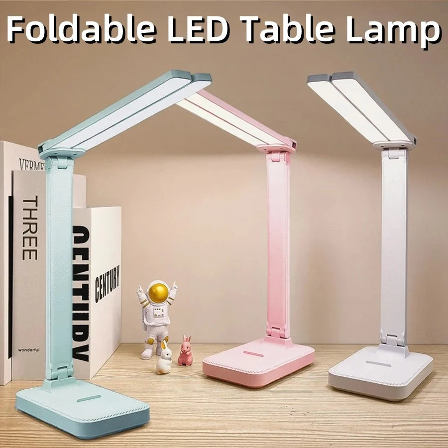 LED Desk Lamp– USB Rechargeable – Foldable - 3-Level Dimmable Touch Lamp with Eye Protection