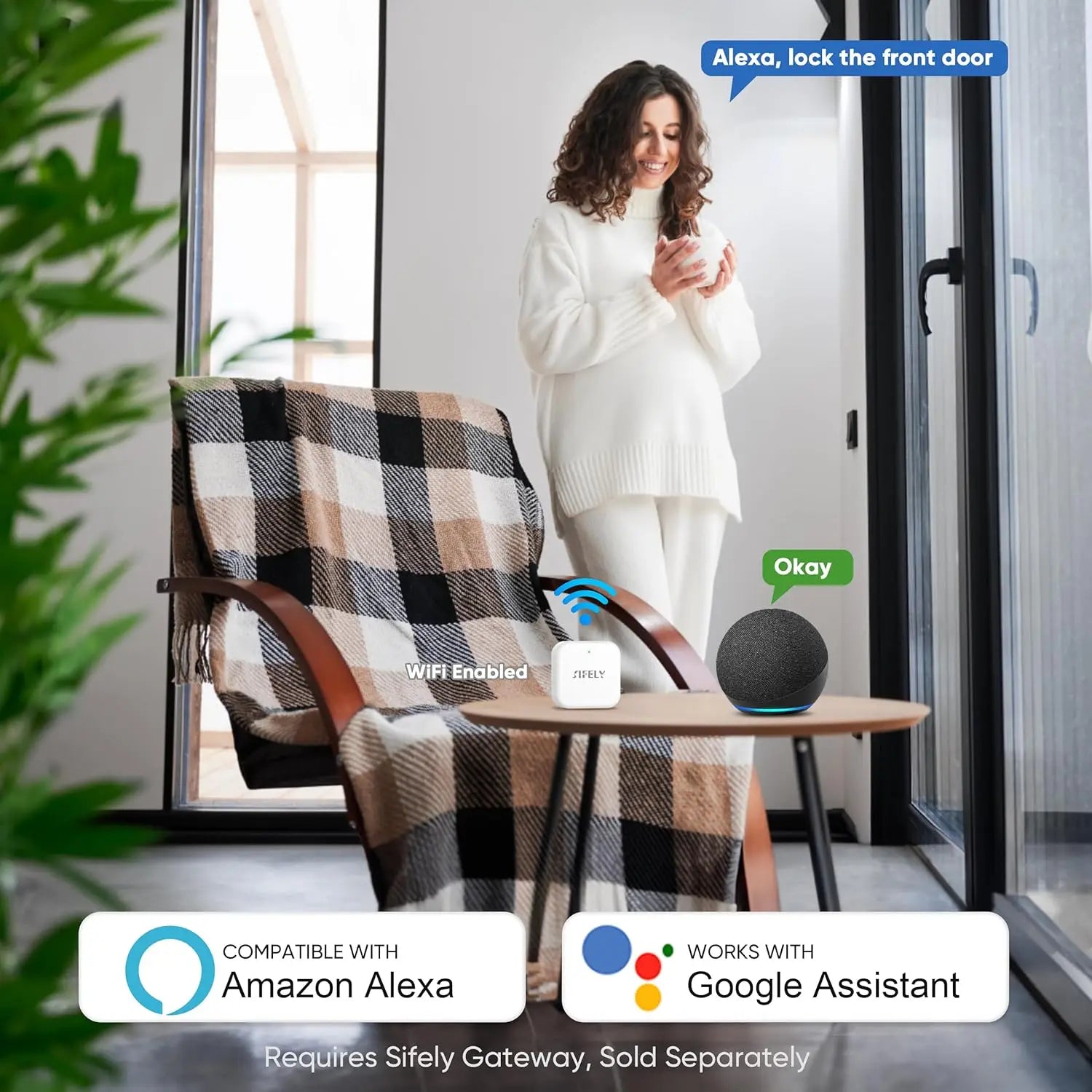 Digital Electronic Lock-Bluetooth Fingerprint Door Lock, Handle & Keypad, Keyless Entry Front Door, Alexa & Google Compatible, Home, Airbnb, Rental