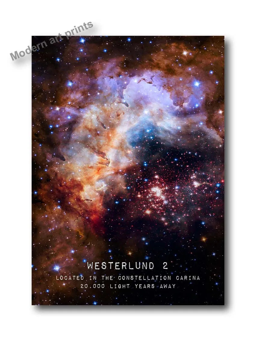 Canvas Wall Art – Modern Galaxy – Space Planets & Nebula Art for Bedroom & Home Decor