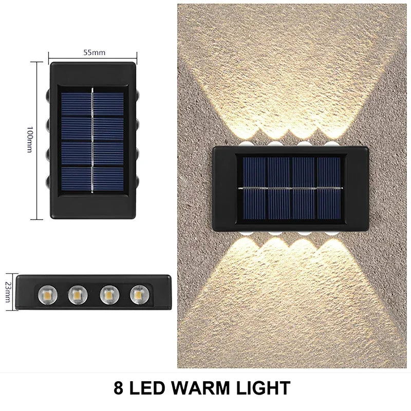 Outdoor Lighting: LED Wall Light - Solar Powered - White/Warm - Up and Down Illuminate