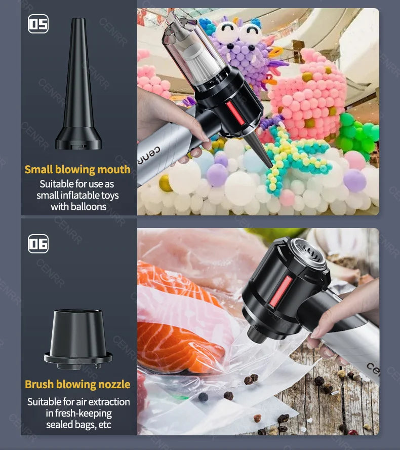 Vacuum - Portable (Cordless) Handheld by CENRR – Powerful Suction for Car Interiors & Home Use
