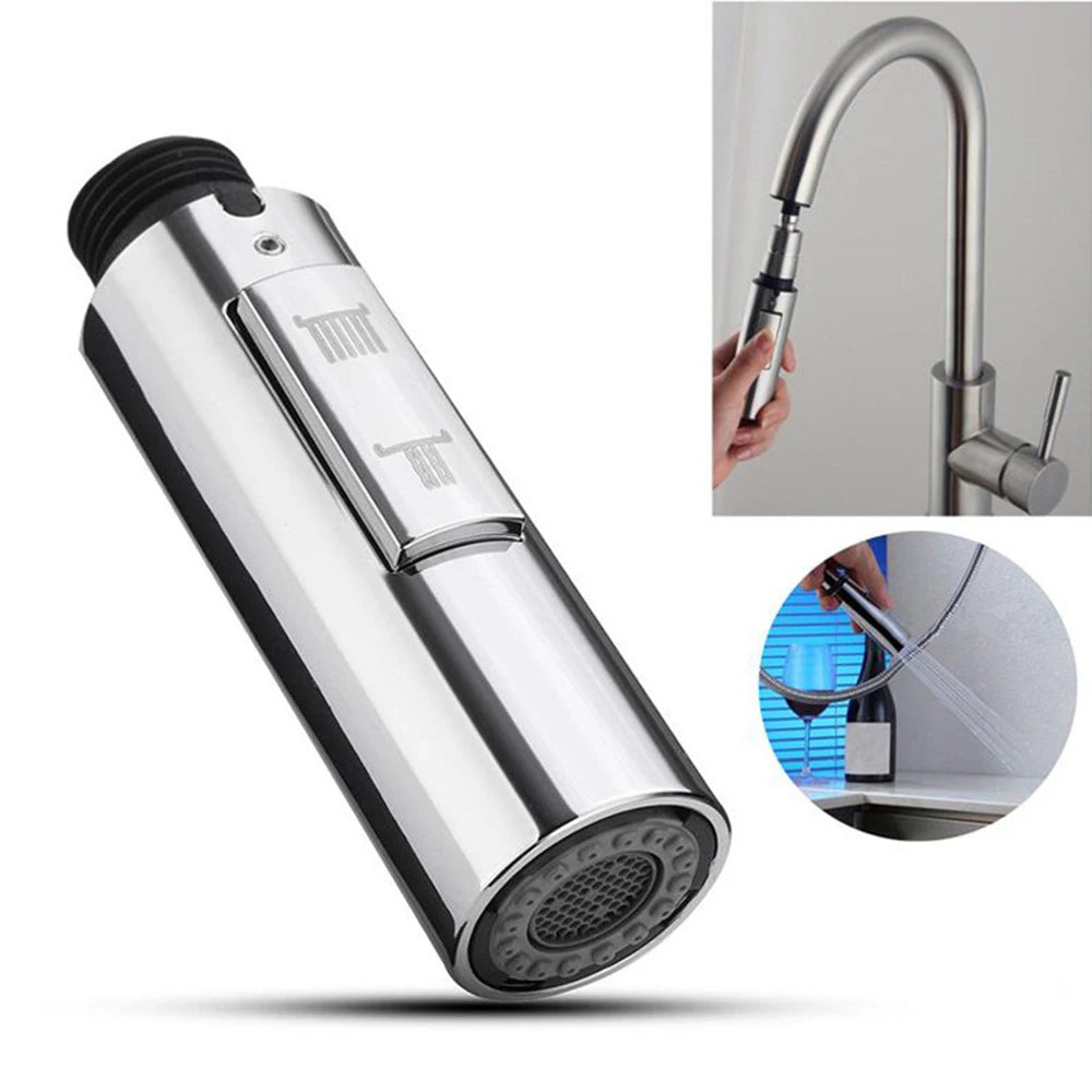 Kitchen Faucet-Head Pull Out Shower Nozzle, G1/2,  Sprayer Bathroom Sink Tap Replacement Accessory Black Silver Golden Head Aerator