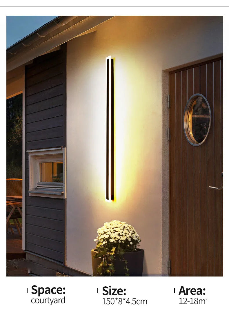 LED Wall Lamp-IP65 Waterproof, Long LED Lamp, Outdoor Wall Lamp, balcony, corridor, staircase, entrance, garden light