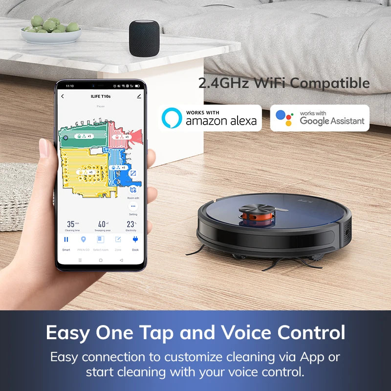 Vacuum - LDS Robot Vacuum Cleaner with ILIFE T10s – Powerful 3000Pa Suction & Remote App