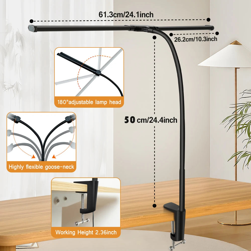 Home Decor: Lighting: LED Table Lamp - Double/Single Head - USB Dimmable - PC Monitor Light - Reading Lights Eye Protection - 3 Color Modes