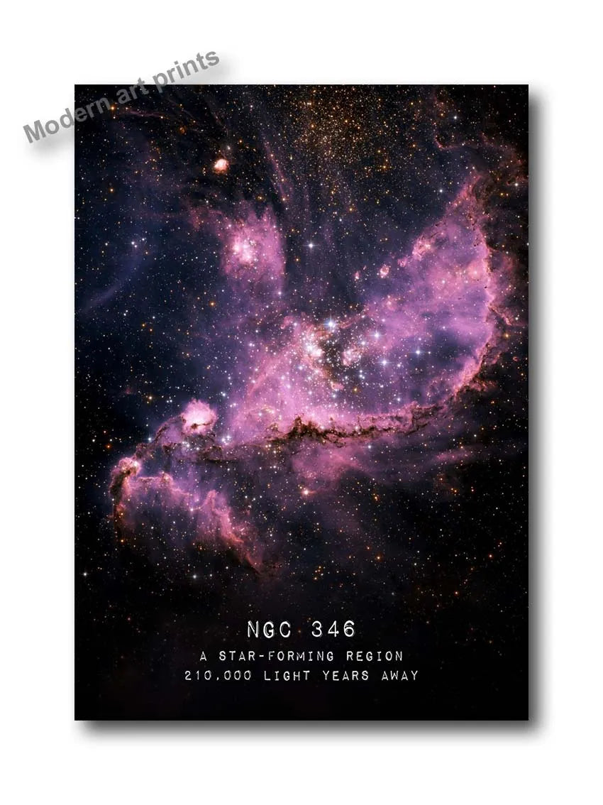 Canvas Wall Art – Modern Galaxy – Space Planets & Nebula Art for Bedroom & Home Decor