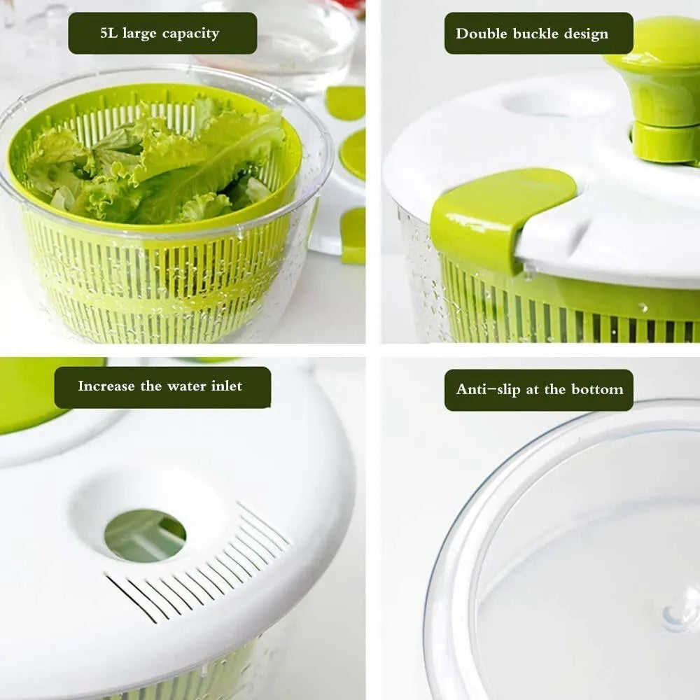 Home Kitchen: Spinner: Multifunction Manual Salad Spinner Dryer - Vegetable & Fruit Food Dehydrator