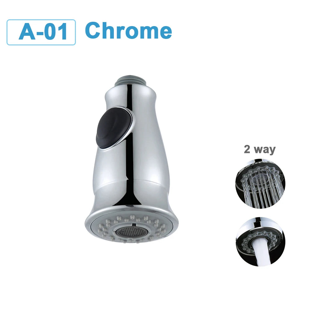 Kitchen Faucet-Head Pull Out Shower Nozzle, G1/2,  Sprayer Bathroom Sink Tap Replacement Accessory Black Silver Golden Head Aerator