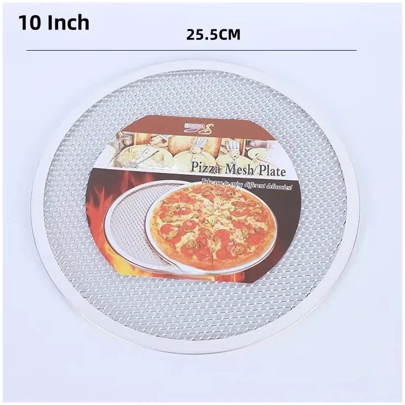 Round Pizza Baking Tray 8/10/12/14 inch DIY Pizza Screen Baking Tray Metal Net Non-stick Mold For Oven Seamless Aluminum Pizza Screen
