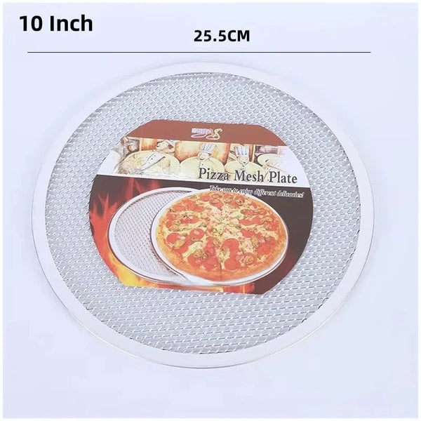 Round Pizza Baking Tray 8/10/12/14 inch DIY Pizza Screen Baking Tray Metal Net Non-stick Mold For Oven Seamless Aluminum Pizza Screen