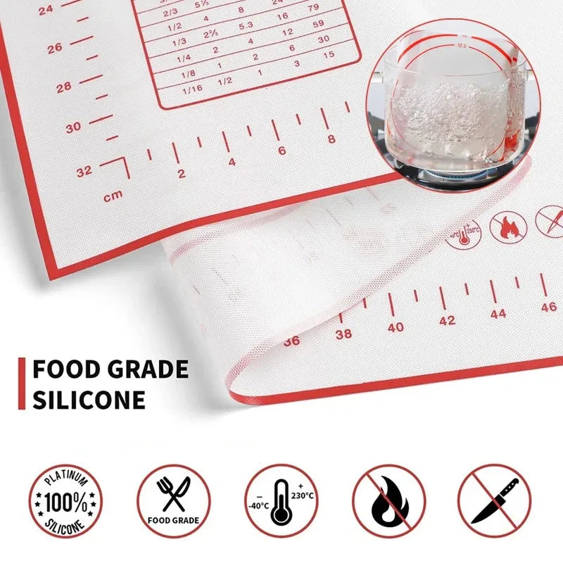 Baking Mat-Silicone Kneading Pad Dough Mat Pizza Cake Dough Maker Kitchen Cooking Grill Non-Stick Gadgets Bakeware Pastry Mat