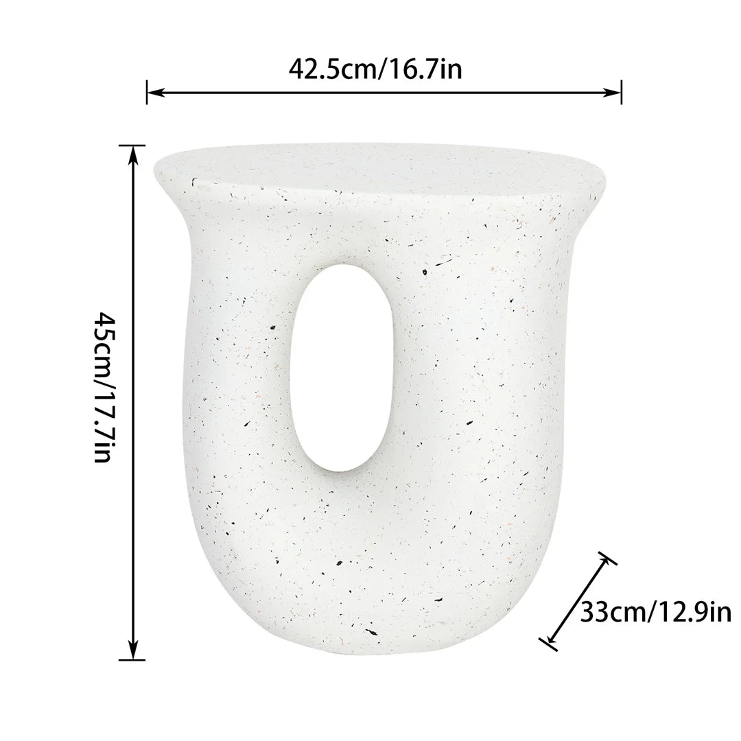 Accent Table-Modern Side Table, Indoor-Outdoor End Table, Lightweight Concrete Stool, Multiple Shapes