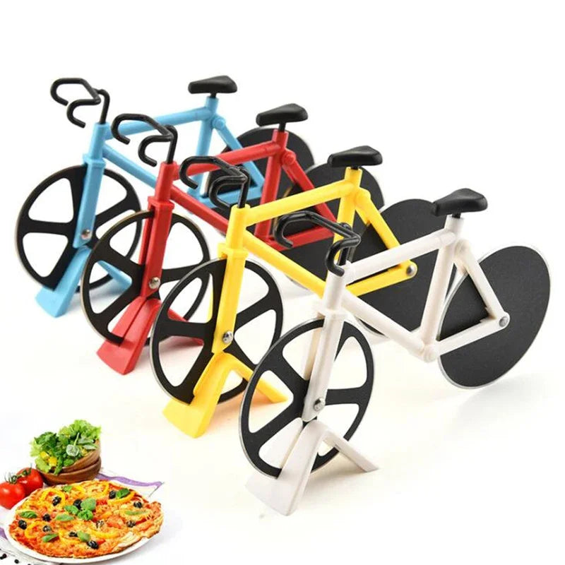 Home Kitchen: Pizza Cutter: Stainless Steel Bicycle Shape Wheel Roller - Fun & Functional Kitchen Tool