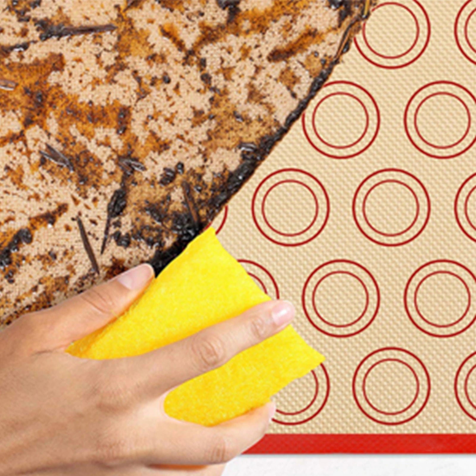 Baking Mat, Non-Stick, Reusable, Silicone for Oven, Thin 0.4mm, Heat Resistant Bakeware Sheets Liner Baking Tools for Cookie