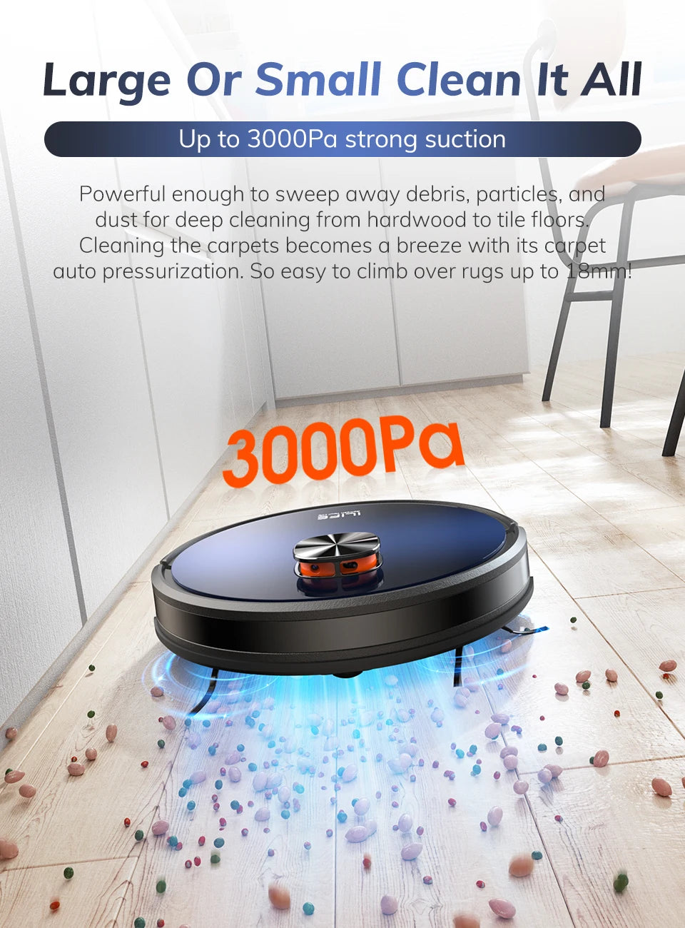 Vacuum - LDS Robot Vacuum Cleaner with ILIFE T10s – Powerful 3000Pa Suction & Remote App