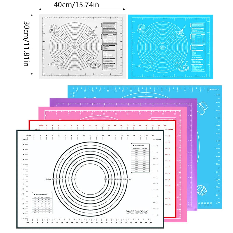 Baking Mat-Non-Stick Silicone Sheet Pizza Dough Maker Holder Pastry Kitchen Accessories Cooking Tools Utensils Bakeware Gadget