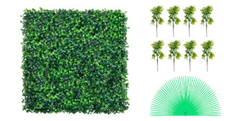Hedge Wall-Artificial Boxwood Panel, UV 24pcs, 20x20/24x16 in, Boxwood Hedge Wall Panels. Artificial Grass Backdrop, Wall Green Grass, SucceBuy