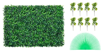 Hedge Wall-Artificial Boxwood Panel, UV 24pcs, 20x20/24x16 in, Boxwood Hedge Wall Panels, Artificial Grass Backdrop, Wall Green Grass, SucceBuy