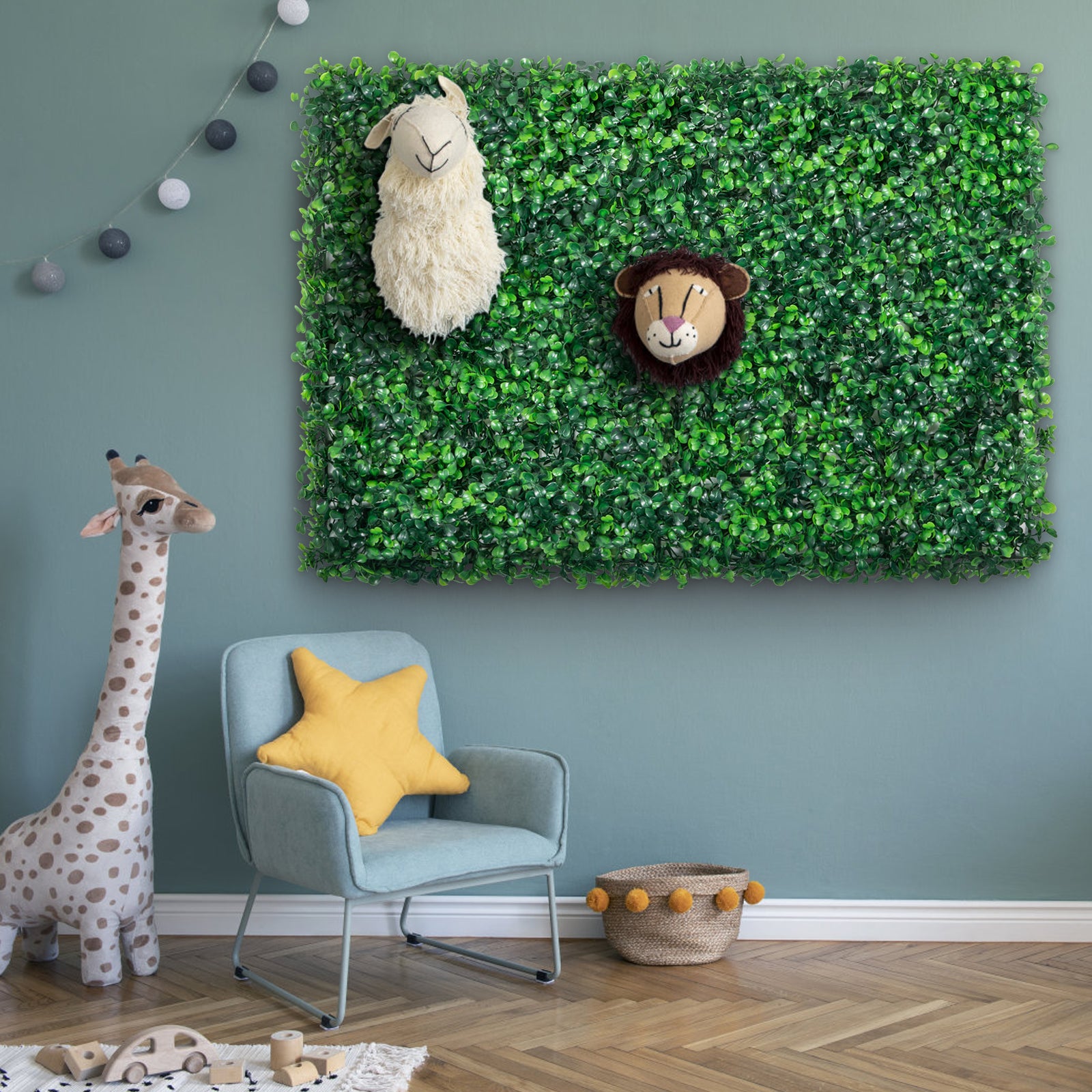 Hedge Wall-Artificial Boxwood Panel, UV 24pcs, 20x20/24x16 in, Boxwood Hedge Wall Panels. Artificial Grass Backdrop, Wall Green Grass, SucceBuy
